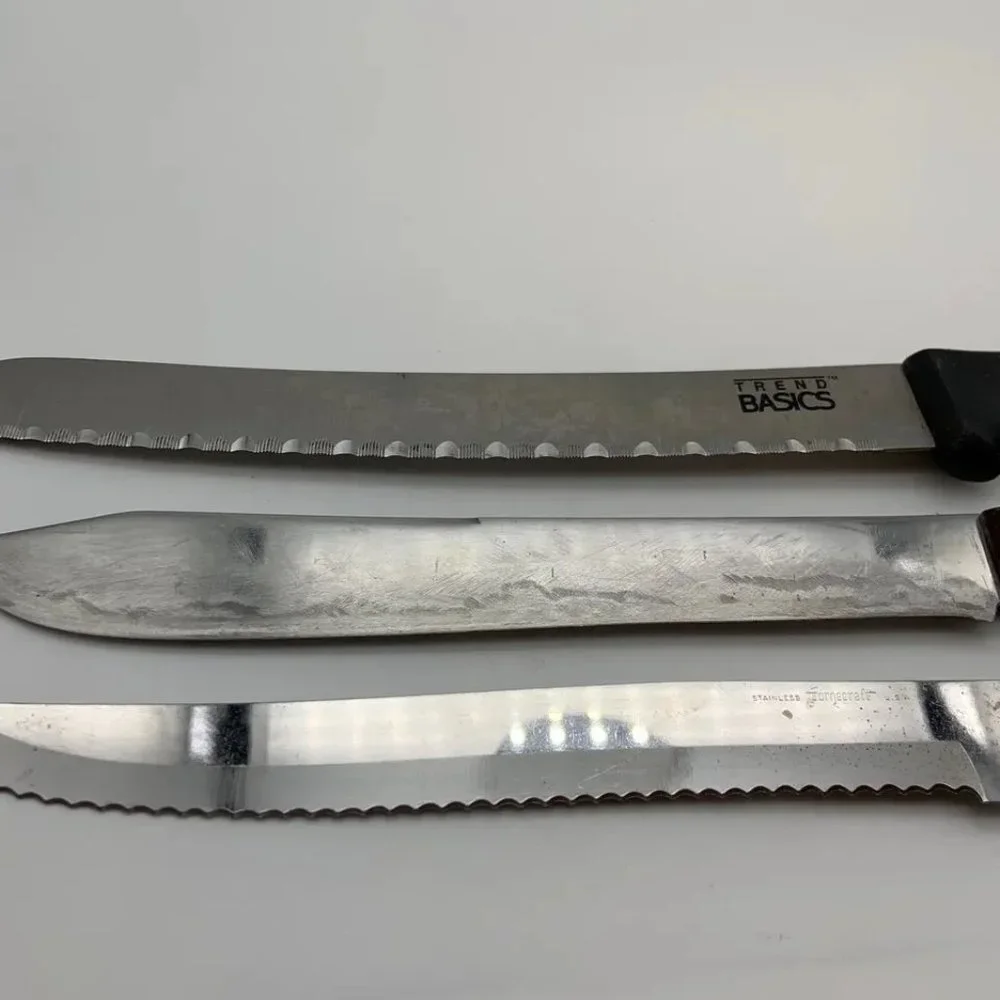 Set of 3 Vintage Unique Kitchen Knives Cutlery Set